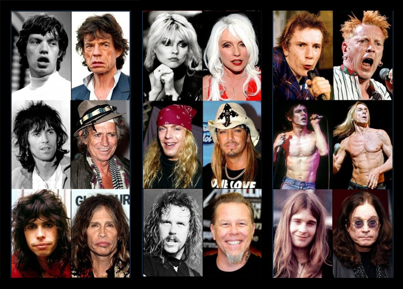 Estrellas del rock antes y ahora parte 1