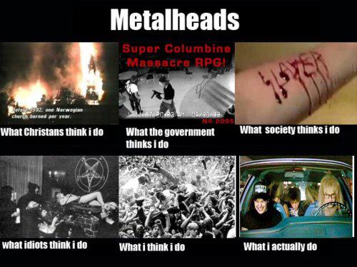Lo que la gente normalmente piensa de los Metaleros